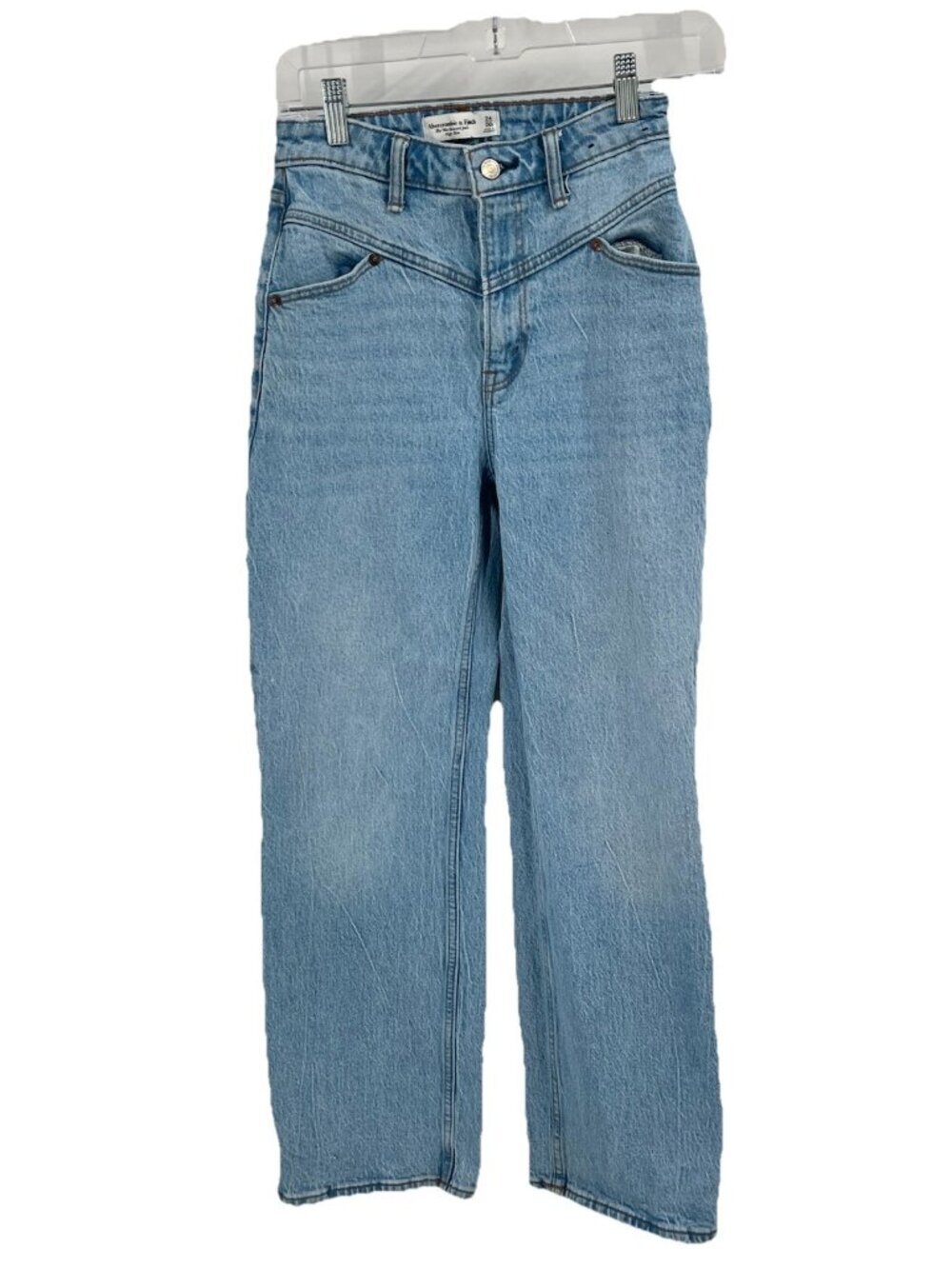Abercrombie & Fitch The 90s Relaxed Fit High Rise Light Wash Jeans Sz 24